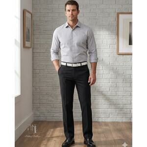 Haggar Mens 40x30 Black Pants Super Flex Waistband Smart Fiber REPREVE NWT